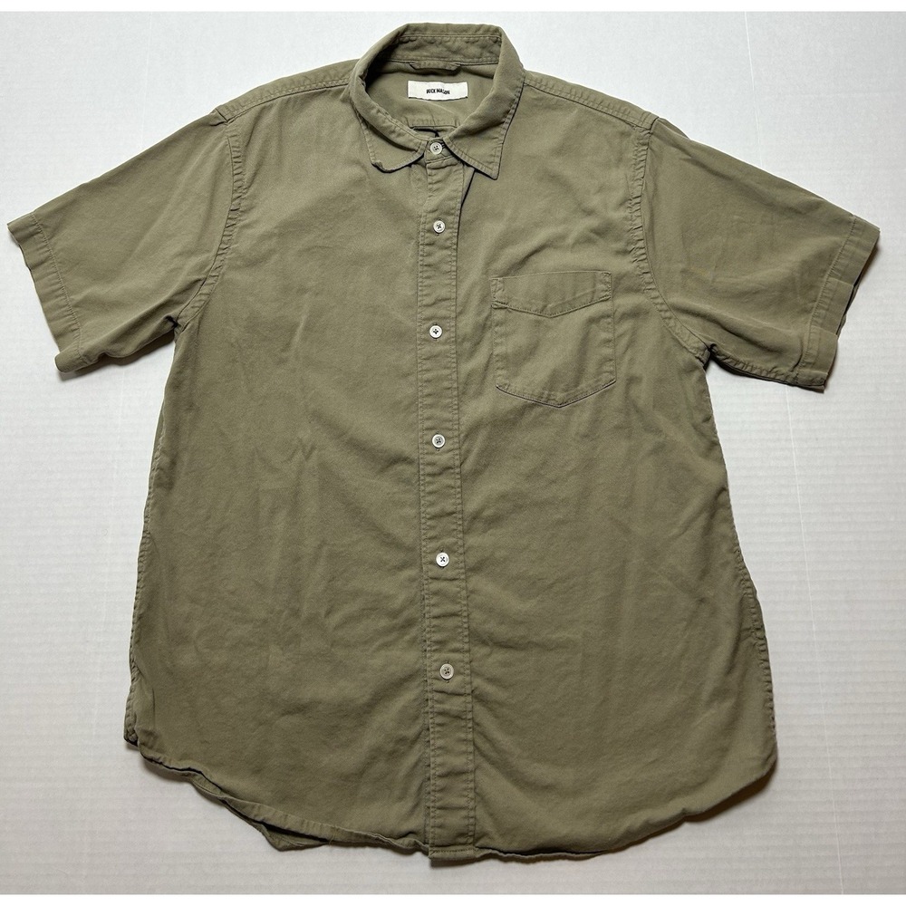 Buck Mason Draped Twill One Pocket Shirt Mens Size Large Short Sleeve Casual